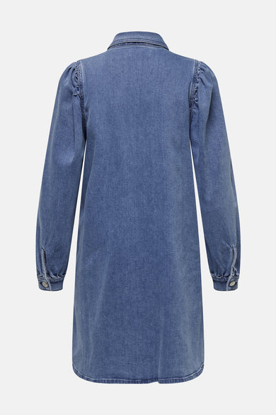Kleedje met lange mouwen - mid blue denim