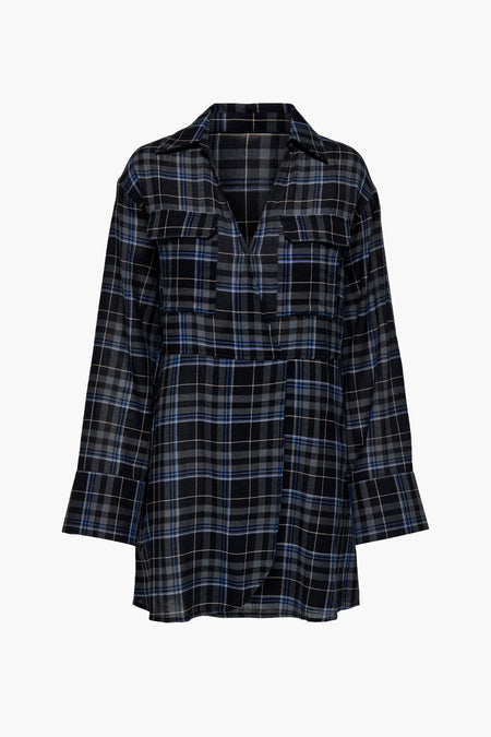 Kleedje met lange mouwen - blauw