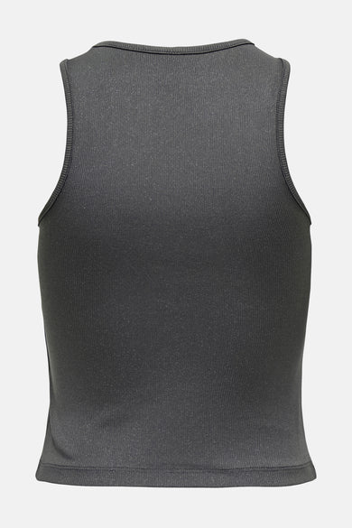 Tête grise d'ONLY, avec une texture à côtes et un style sans manches.