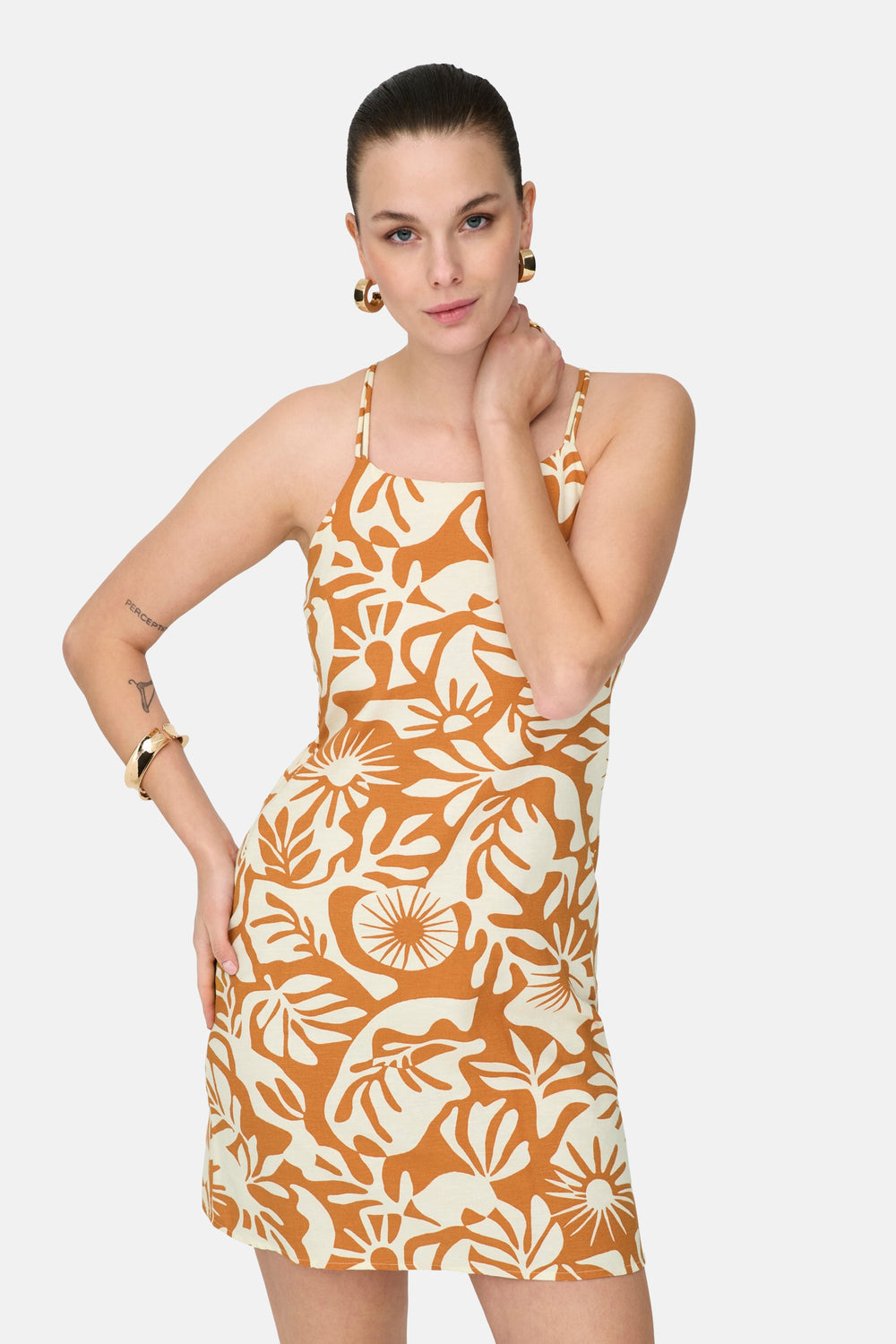 Dames tops kleed zonder mouw Oranje - ONLY®