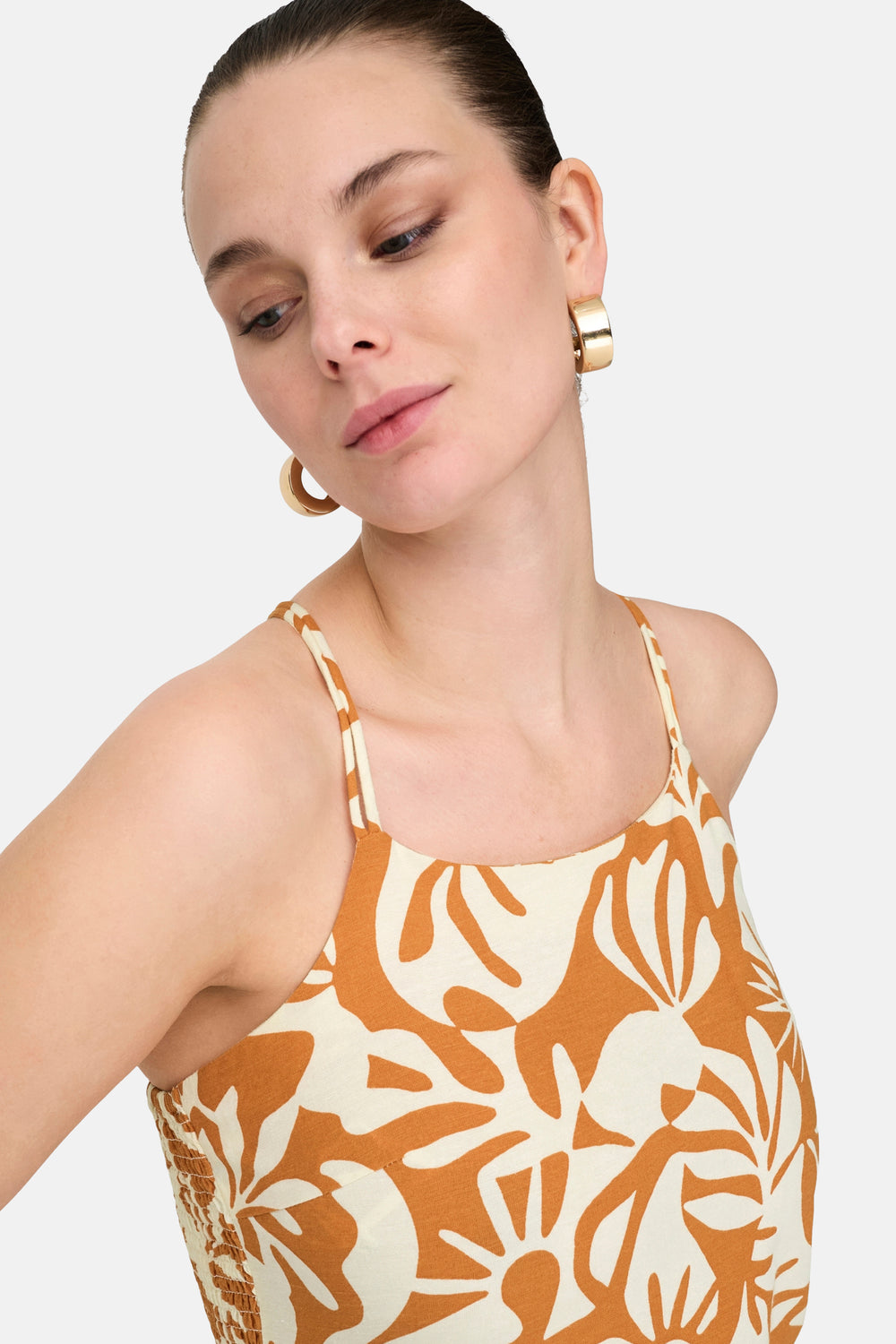 Dames tops kleed zonder mouw Oranje - ONLY®