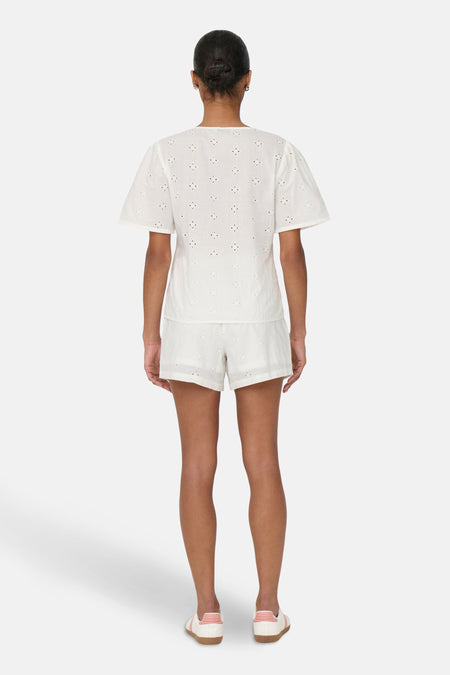 Blouse met korte mouwen - Wit