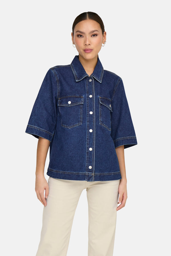 Chemisier (manches courtes) Dark blue denim - ONLY®