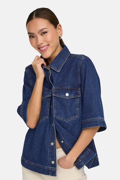 Chemisier (manches courtes) Dark blue denim - ONLY®