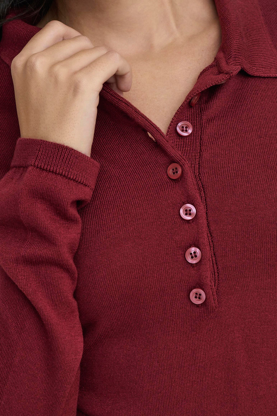 Polo met lange mouwen - rood - ONLY®