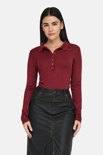 Polo met lange mouwen - rood - ONLY®