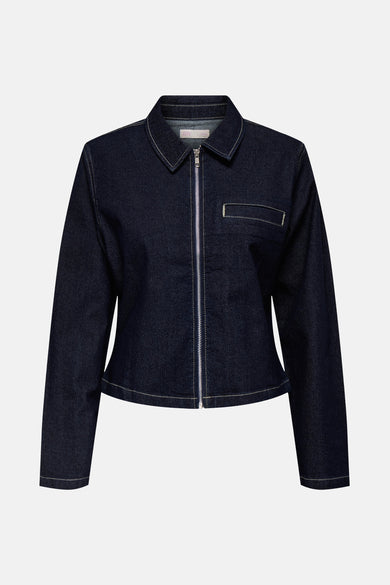 JDYMOON LS ZIP RINSE BLUE JACKET DNM