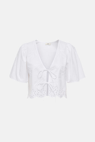 Blouse met korte mouwen - wit