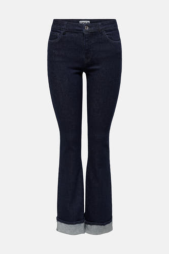 Jean flare bleu marine d'ONLY avec détail de ceinture aux bords.