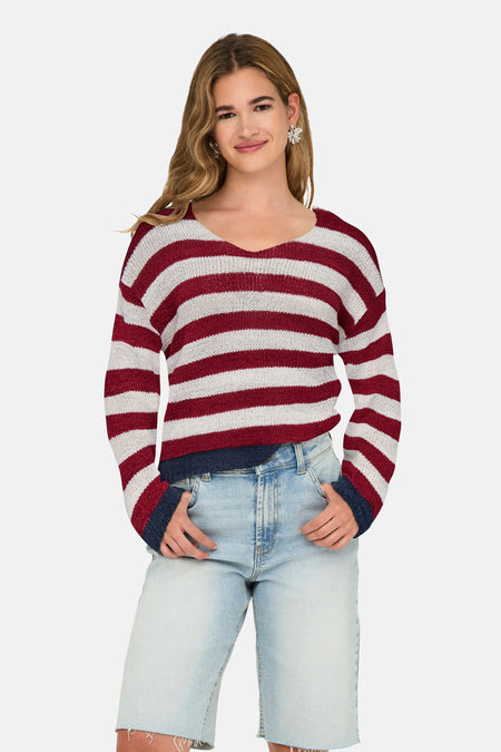 Trui met V-hals Multicolor - ONLY®