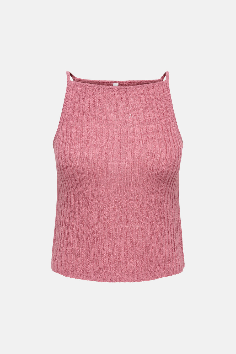 Roze ribbel tanktop van ONLY® met fijne textuur en dunne bandjes, front view