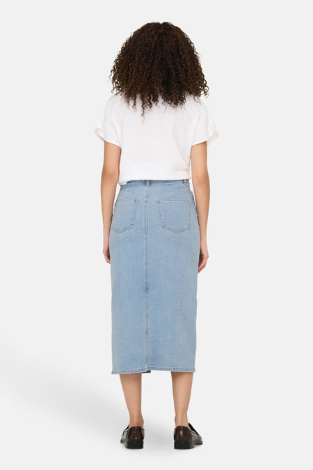 Rok (lang) Light blue denim - JDY