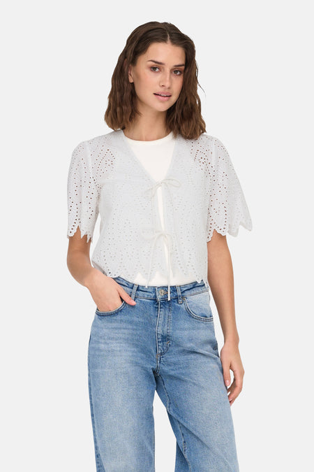 Blouse met korte mouwen - wit