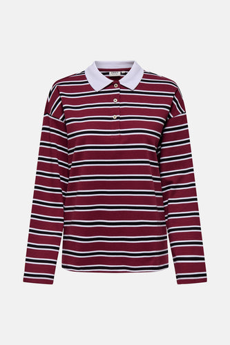Polo met lange mouwen - Bordeaux