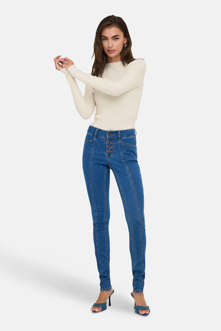 Pull met ronde hals - ecru
