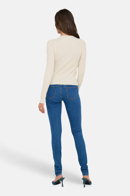 Pull met ronde hals - ecru