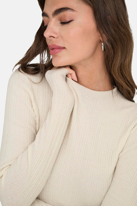 Pull met ronde hals - ecru