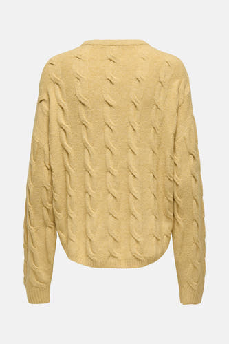 Sweat-shirt à col rond de ONLY, avec un motif côtelé et des manches longues, vu de l'arrière.