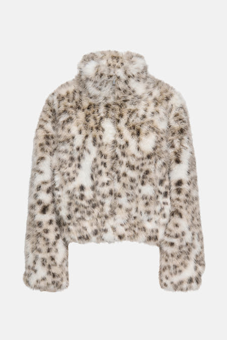 Veste écru de ONLY, avec imprimé léopard en brun et beige.
