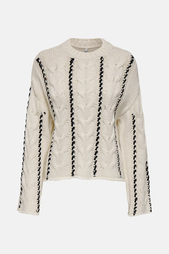 Pull met ronde hals - ecru