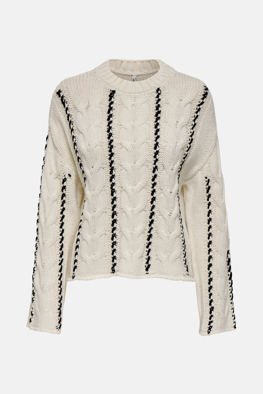 Pull met ronde hals - ecru