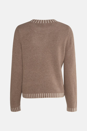 Pull met ronde hals - beige