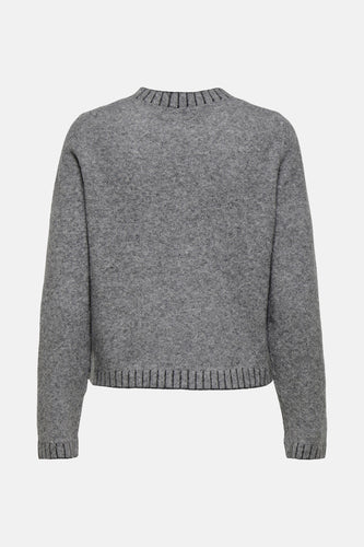 Pull met ronde hals - grijs