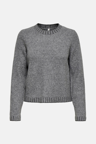 Pull met ronde hals - grijs
