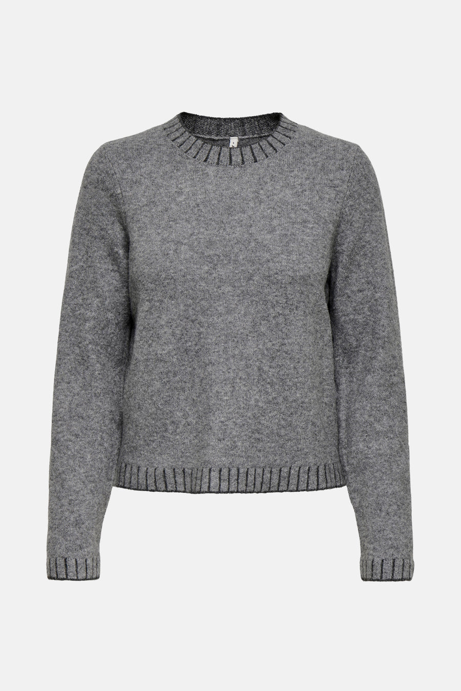 Pull met ronde hals - grijs