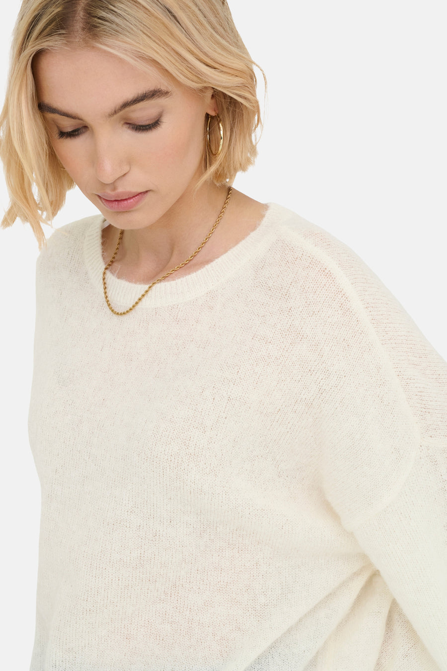 Pull met ronde hals - ecru - ONLY®