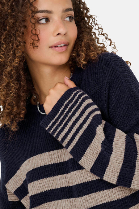 Pull met ronde hals - blauw
