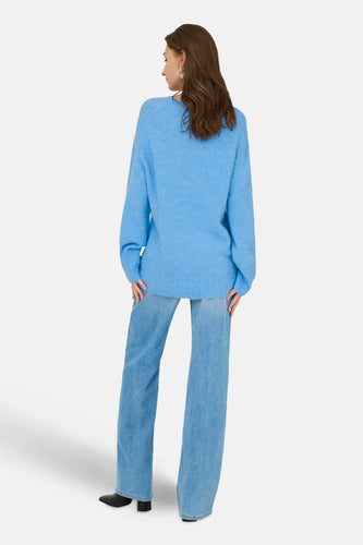 Pull met V-hals - blauw - JDY