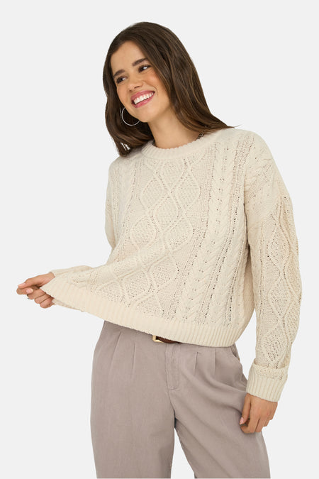 ONLELLY LIFE LS CABLE O-NECK CC KNT