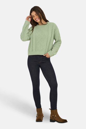 Pull met ronde hals - groen