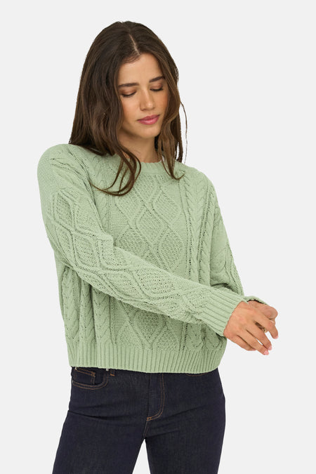 Pull met ronde hals - groen