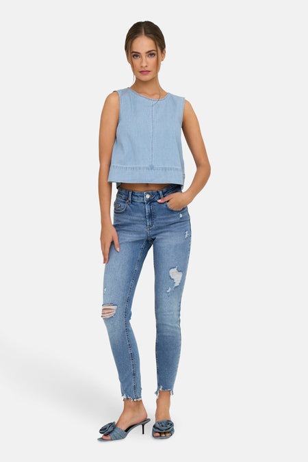 JDYSABRINA ROUNDNECK S/L TOP DNM