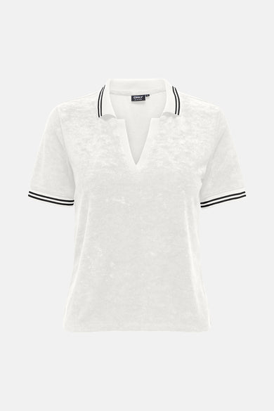 ONLVICKY S/S TERRY V-NECK POLO SWT