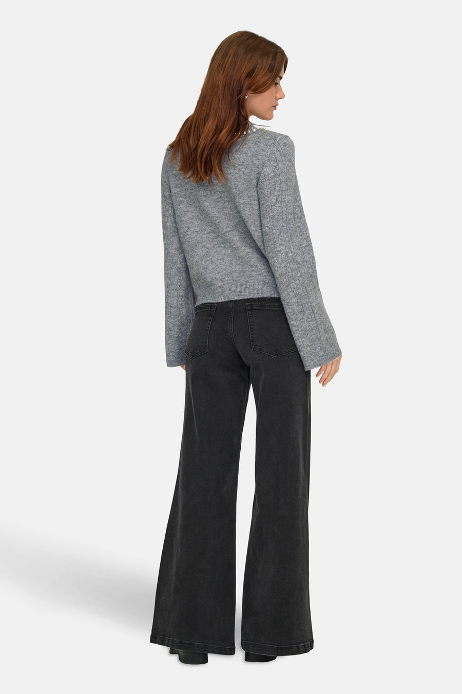 Pull met ronde hals - grijs - JDY