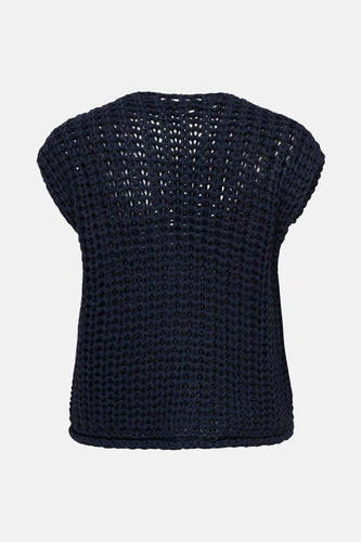 ONLCHLOE SS RIB BUTTON VEST KNT