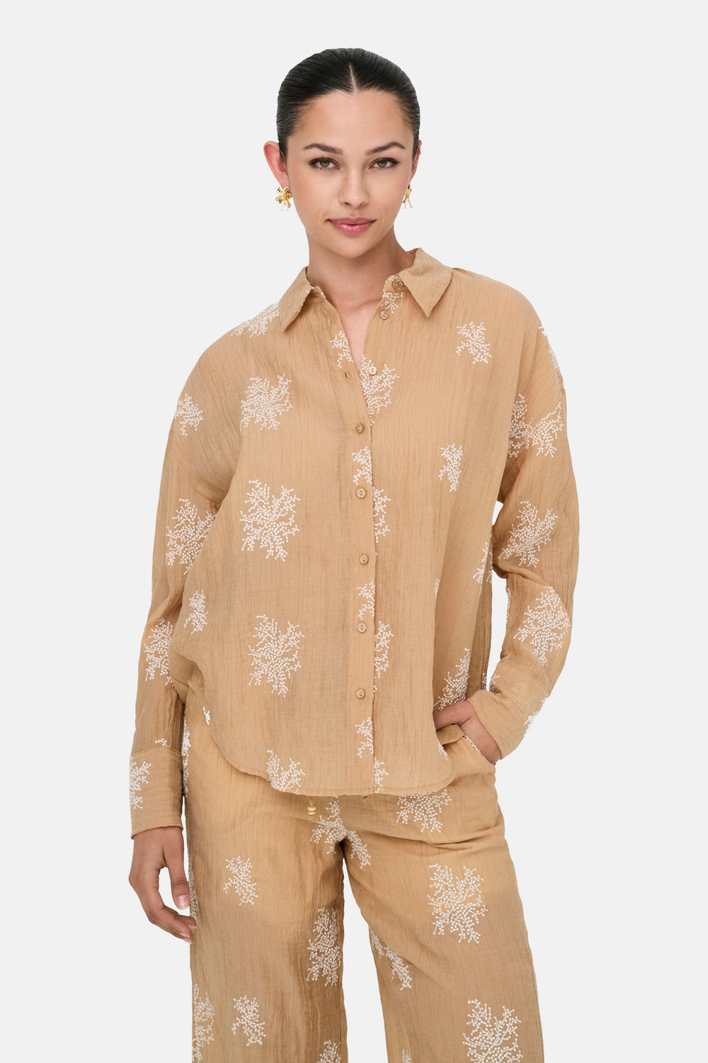 Hemd (lange mouwen) Beige - JDY