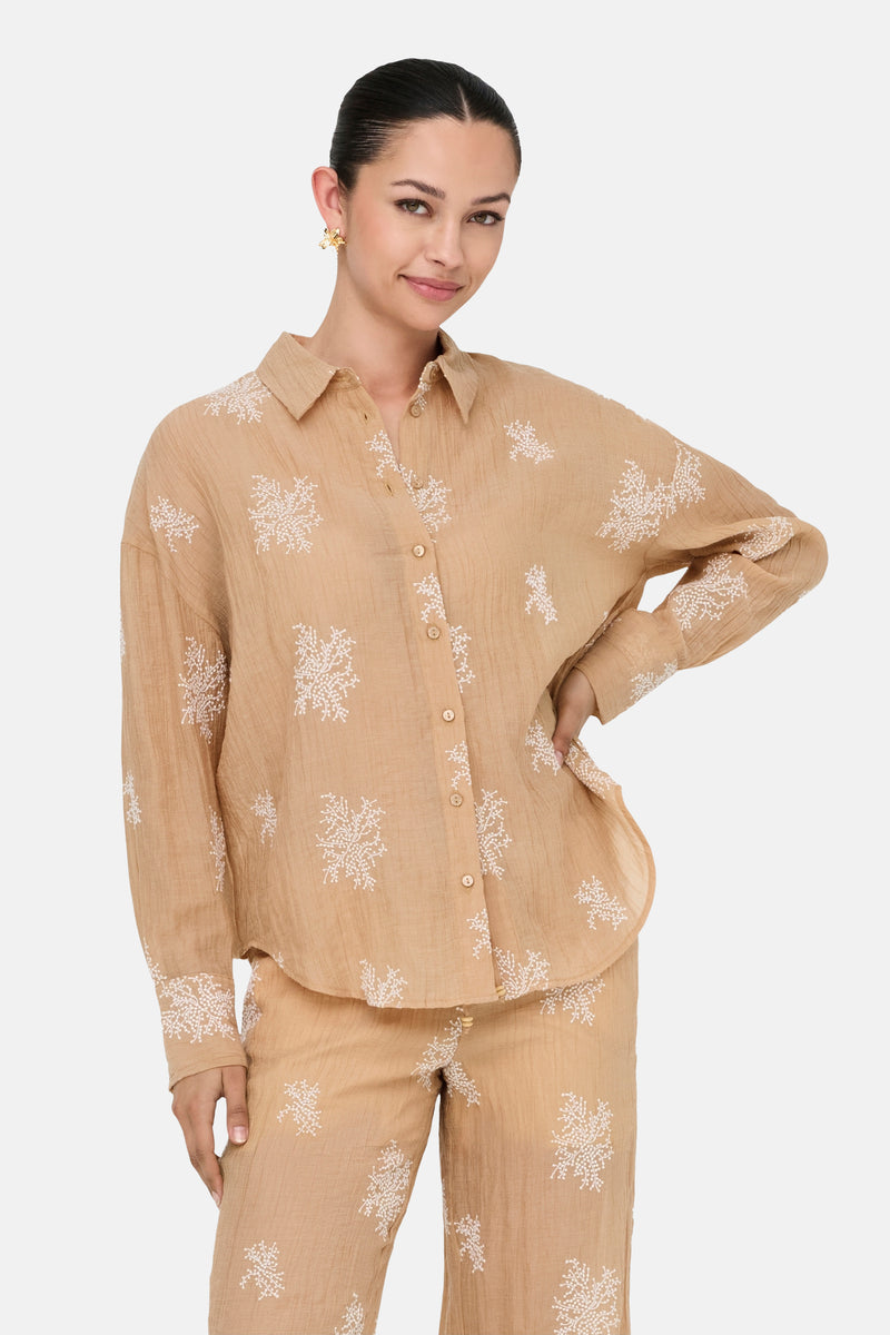 Hemd (lange mouwen) Beige - JDY
