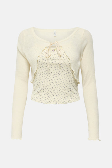 T-shirt (lange mouwen) Ecru - ONLY®