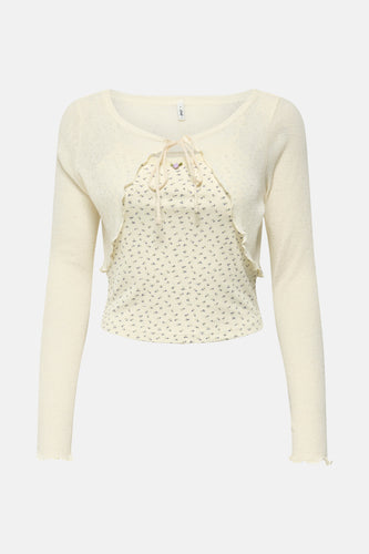 T-shirt met lange mouwen - ecru