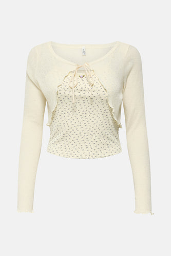 T-shirt met lange mouwen - ecru - ONLY® - 2