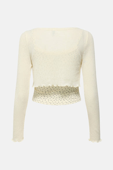 T-shirt (lange mouwen) Ecru - ONLY®