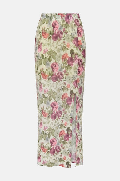 Long jupe multicolore d'ONLY, avec un motif floral.