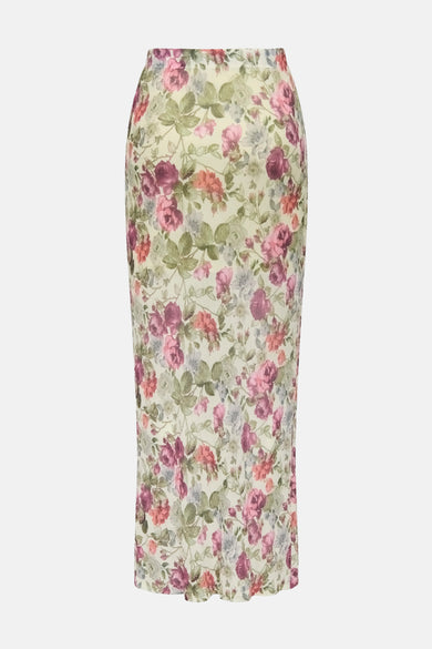 Lange meerkleurige rok van ONLY, met een bloemenpatroon.
