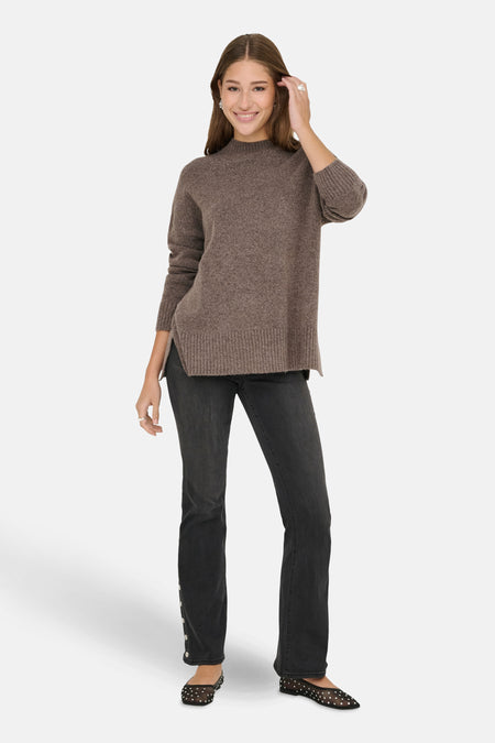 Pull met ronde hals - bruin