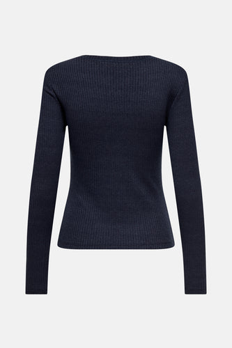 ONLLINEA L/S O-NECK BUTTON TOP CC JRS