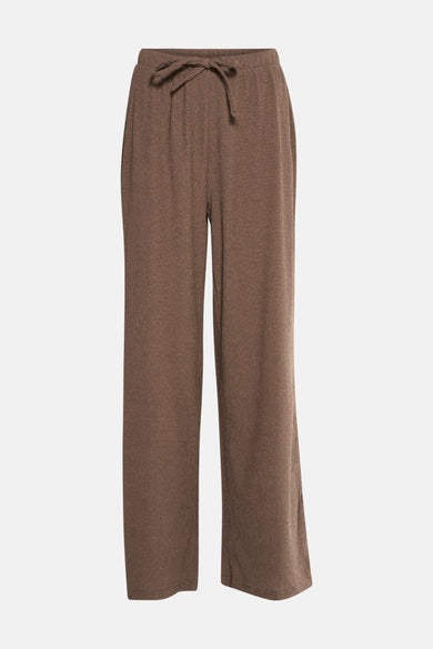 Pantalon beige de JDY, avec une ceinture nouée et une subtile texture tissée.